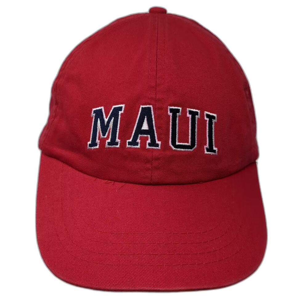 MV Sport MAUI Embroidered Baseball Cap Red Blue Adjustable Slideback Hat OS